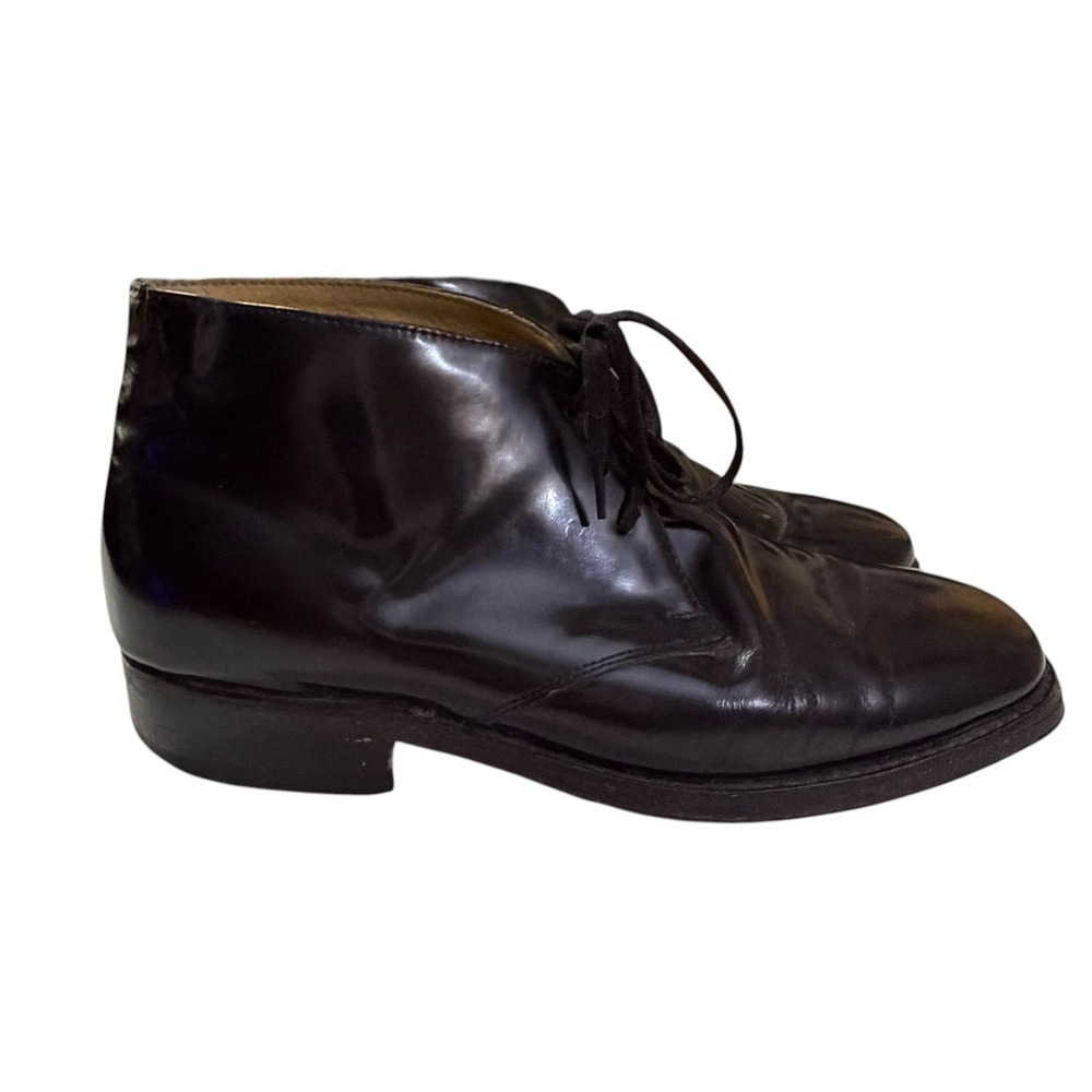 Samuel Windsor Mens Black Leather Handmade Chukka Boots Size 8.5 Dress Shoes